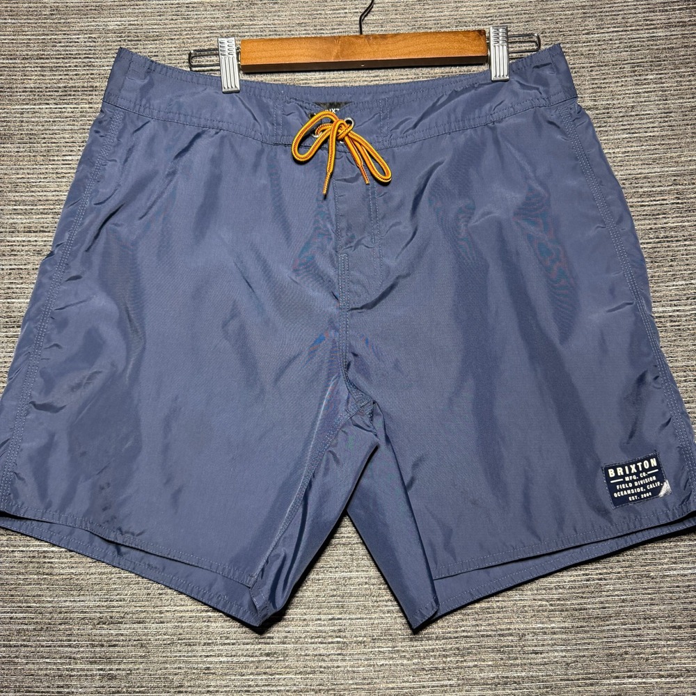 Brixton Board Shorts Mens 32 Blue Solid Casual Surf Beachwear 04866 WANAV
